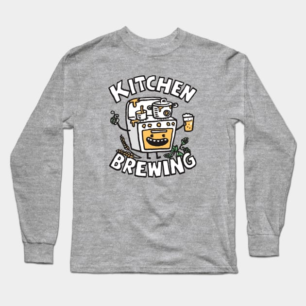 Kitchen Brewing Long Sleeve T-Shirt by Walmazan